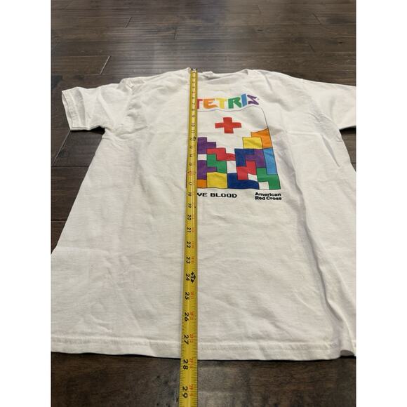 Tetris 40th Anniversary American Red Cross White Short Sleeve T-Shirt M NWOT NEW - Picture 8 of 9